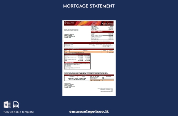 modello di estratto conto mutuo bancario Cuba BANDEC in stile verificato